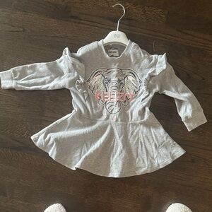 Kenzo Kids Gray Ruffle Elephant Tee